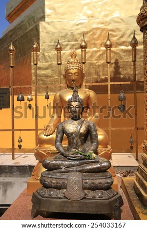 Buddha statues , Face of gold buddha, Thailand ,Asia
