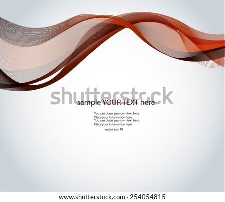 Abstract red waves on gray background