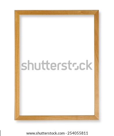 Wood frame isolated on white with clipping path