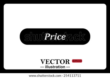 On a white background black  button for a site. Price. Vector illustration, EPS 10