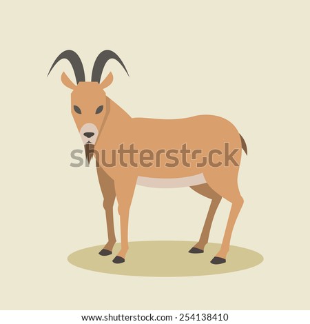 Goat In Flat Style Royalty-Free Stock Photo #254138410