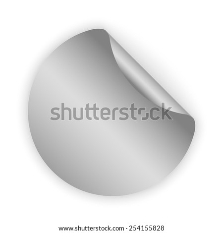 vector silver blank template sticker with light shadow Royalty-Free Stock Photo #254155828