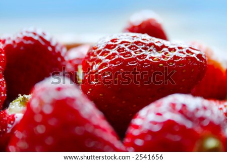 Red strawberries close-up.
