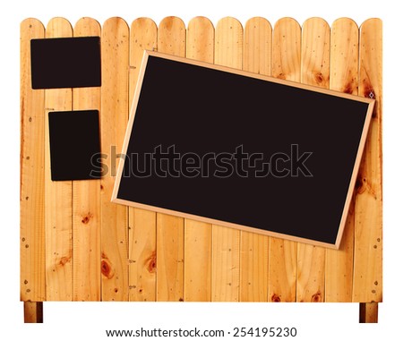 blank blackboard on wood ready isolated on white with path