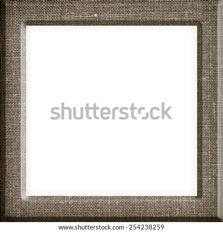 Pattern linen,Texture of canvas pattern picture frame isolated on white background