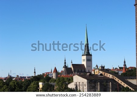 Tallinn cityscape from harbor