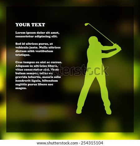 Golf flyer template with golfer silhouette