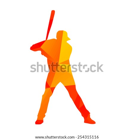 Abstract baseball player silhouette