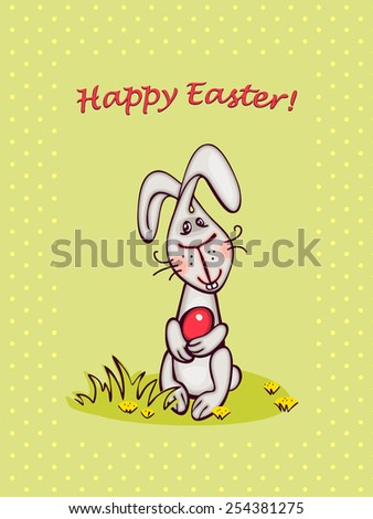 happy Easter card. Easter  bunny and eggs