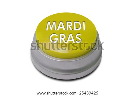 Yellow Mardi Gras -  Fat Tueday Button