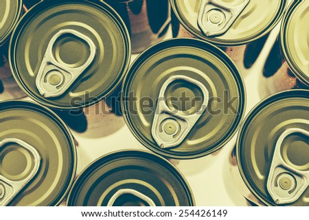 Top of view aluminum cans - Vintage effect style pictures