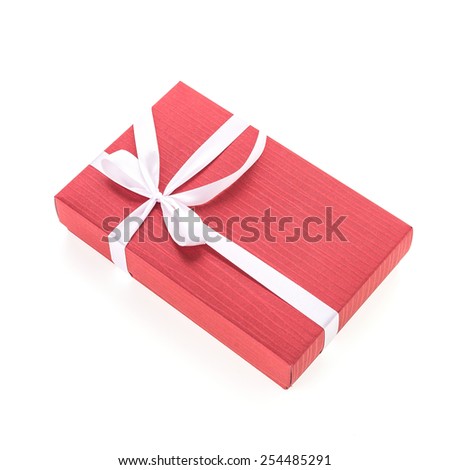 Christmas Red gift box isolated on white background