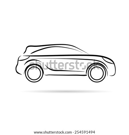 Car abstract lines vector design concept