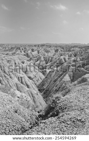 A landscape photograph from the valley of Badlands National Park on a sunday afternoon.