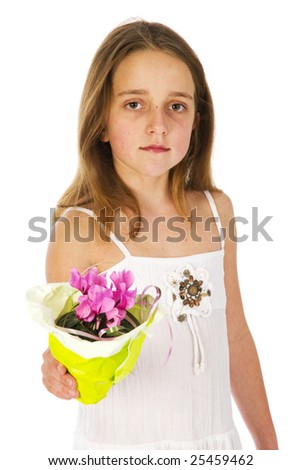 Girl with Cyclamen as a present to you