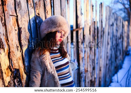 Women in wintertime outdoors.