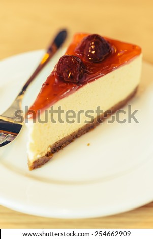Strawberry cheese cake - vintage effect style pictures