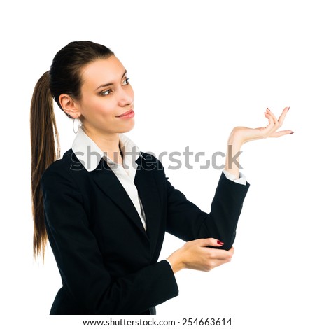 business woman on white isolated background, which shows that