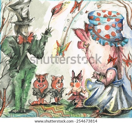 Circus animals illustration