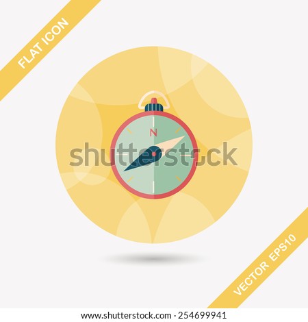 compass flat icon with long shadow