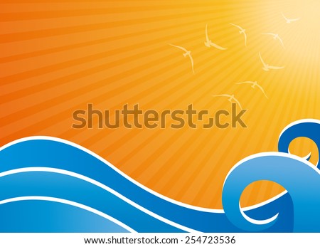 Sea waves-Vector illustration of an abstract summer background