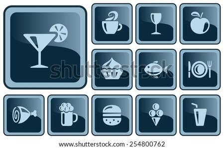 Food and drink button set