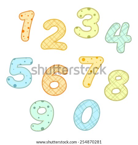 Set of bright children's numerals