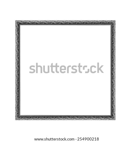 silver square frame isolated on a white background.