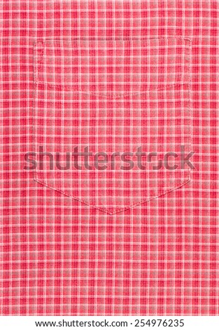 Close up of Red Plaid  Shirt Pocket