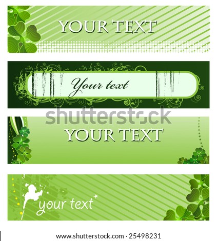 Set of vector green banners for St. Patrick?s Day