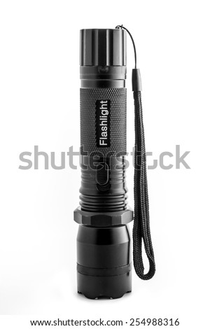 Black flashlight on white background