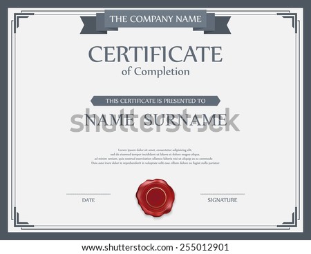 Vector certificate template. Royalty-Free Stock Photo #255012901