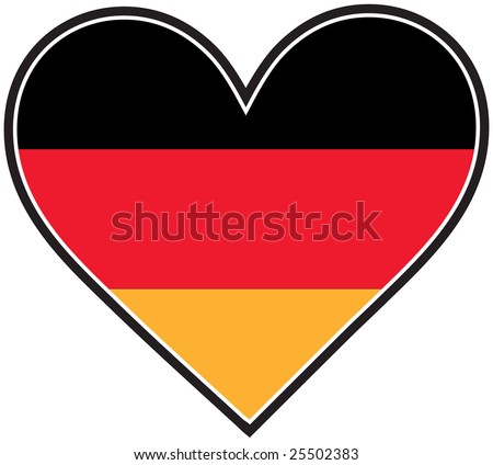 A German flag shaped like a heart