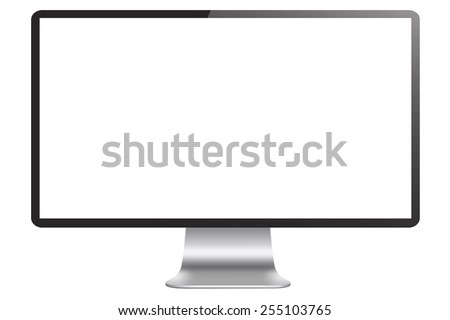 Empty Computer Display Isolated on White Background with Clipping Path - high resolution