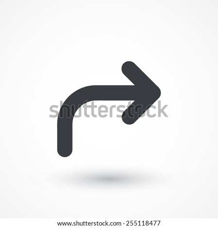 Arrow angle turning to right icon. Flat style design Royalty-Free Stock Photo #255118477