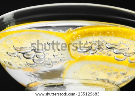 lemon in glass