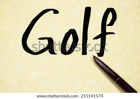 golf word write on paper  