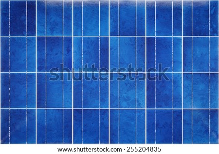 View of polycrystalline photovoltaic cells in a solar panel