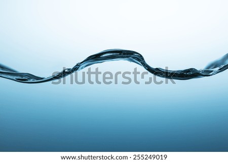 wavy water surface on blue gradient background