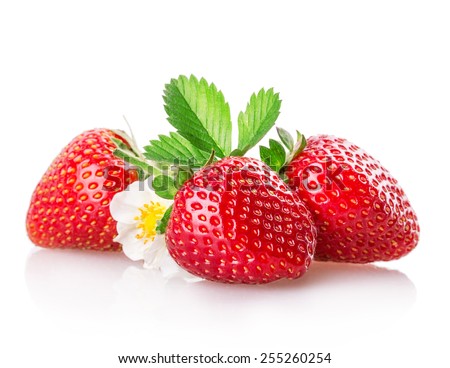 strawberry Isolated on white background Royalty-Free Stock Photo #255260254