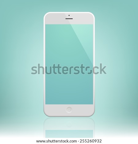 White Business Phone on green background. Illustration Similar To iPhone.