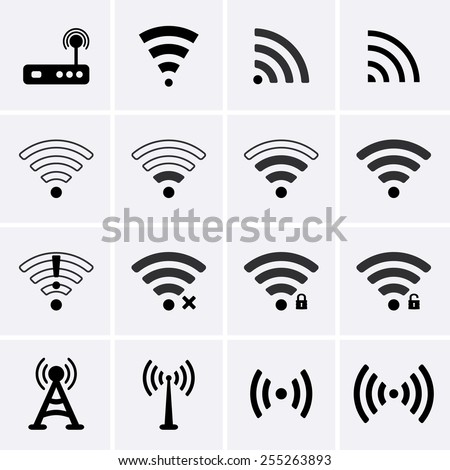 Wireless and Wifi icons. Vector