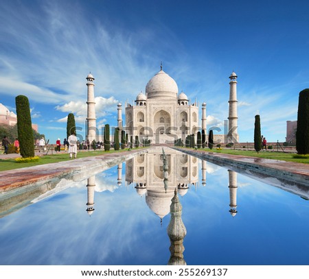 Taj Mahal in India  Royalty-Free Stock Photo #255269137