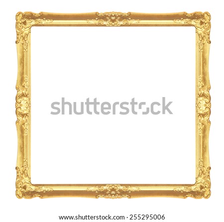 Carved wooden Picture frame isolated on white background.
