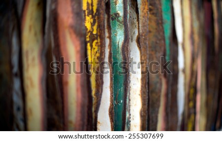 abstract colorful wallpaper grunge background of the old iron rusty artistic wall peeling paint.