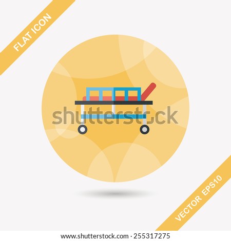hospital bed flat icon with long shadow