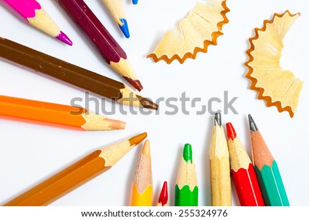 vintage colored pencils with chips