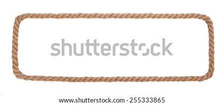 Rope border isolated on white background.