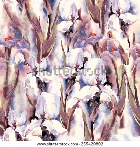 Irises Seamless Pattern