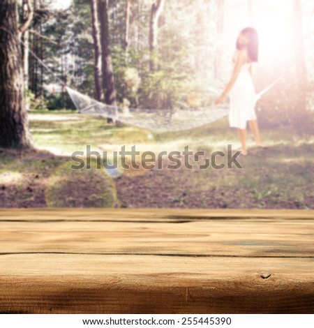 young woman in white dress and sunny day 